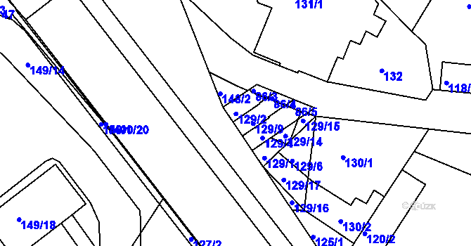 Parcela st. 129/10 v KÚ Růžodol I, Katastrální mapa