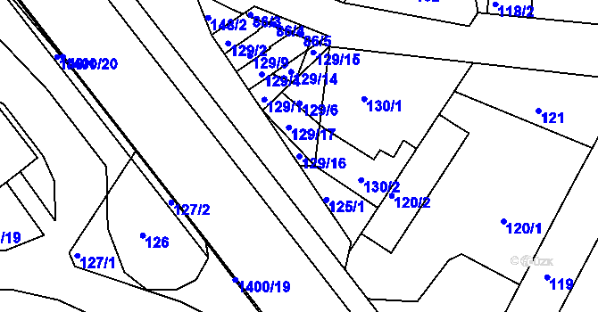 Parcela st. 129/16 v KÚ Růžodol I, Katastrální mapa