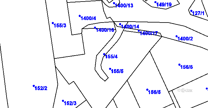 Parcela st. 155/4 v KÚ Růžodol I, Katastrální mapa