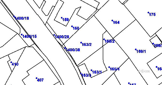 Parcela st. 163/2 v KÚ Růžodol I, Katastrální mapa