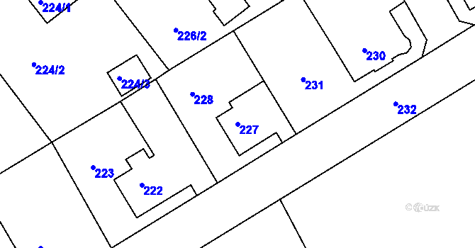 Parcela st. 227 v KÚ Růžodol I, Katastrální mapa