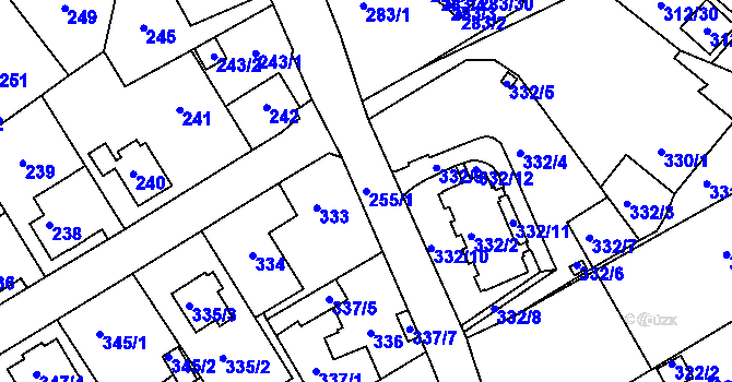 Parcela st. 255/1 v KÚ Růžodol I, Katastrální mapa