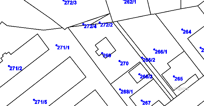 Parcela st. 269 v KÚ Růžodol I, Katastrální mapa