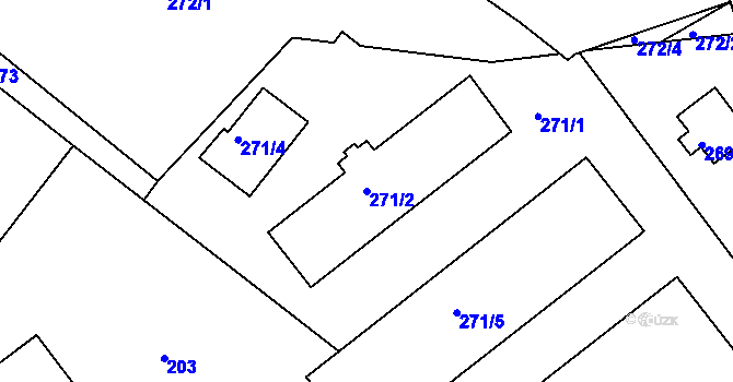 Parcela st. 271/2 v KÚ Růžodol I, Katastrální mapa