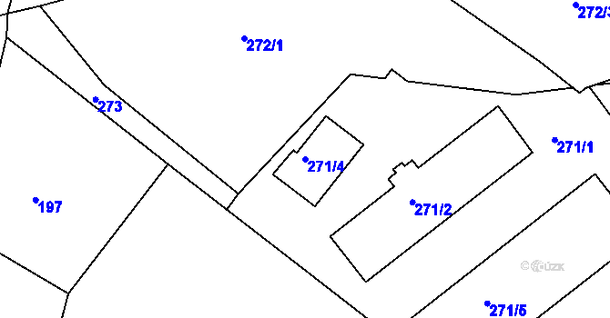 Parcela st. 271/4 v KÚ Růžodol I, Katastrální mapa