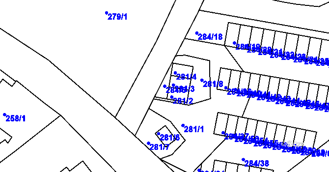 Parcela st. 281/5 v KÚ Růžodol I, Katastrální mapa