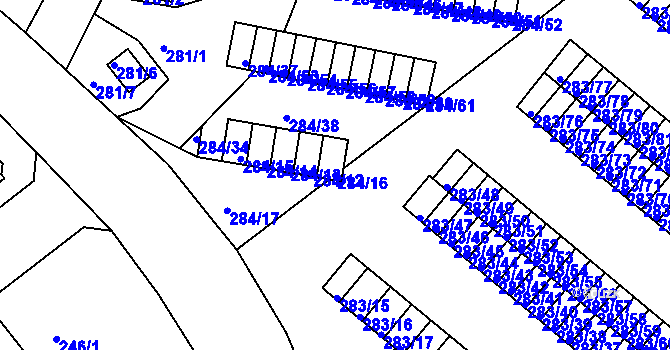 Parcela st. 284/16 v KÚ Růžodol I, Katastrální mapa