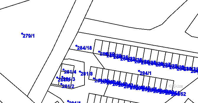 Parcela st. 284/19 v KÚ Růžodol I, Katastrální mapa