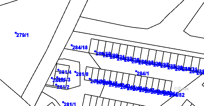 Parcela st. 284/20 v KÚ Růžodol I, Katastrální mapa
