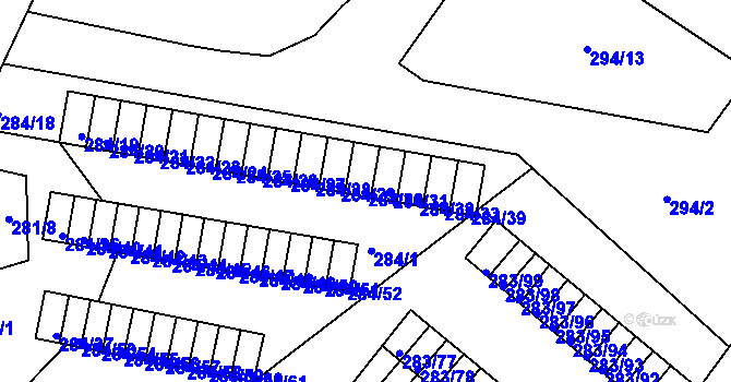 Parcela st. 284/30 v KÚ Růžodol I, Katastrální mapa