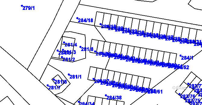 Parcela st. 284/40 v KÚ Růžodol I, Katastrální mapa
