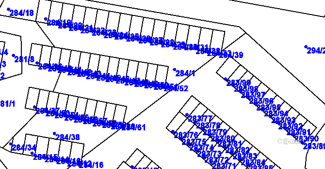 Parcela st. 284/52 v KÚ Růžodol I, Katastrální mapa