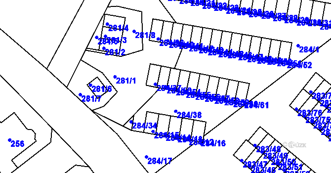 Parcela st. 284/53 v KÚ Růžodol I, Katastrální mapa
