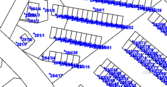 Parcela st. 284/58 v KÚ Růžodol I, Katastrální mapa
