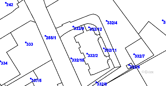 Parcela st. 332/1 v KÚ Růžodol I, Katastrální mapa