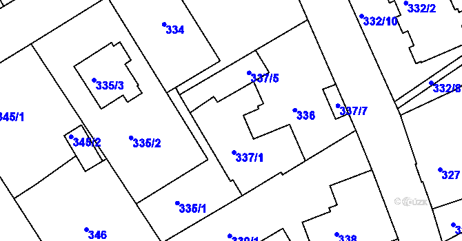 Parcela st. 337 v KÚ Růžodol I, Katastrální mapa