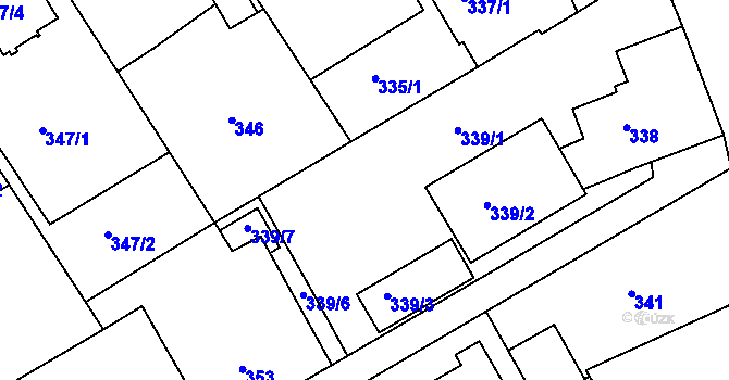 Parcela st. 339/1 v KÚ Růžodol I, Katastrální mapa