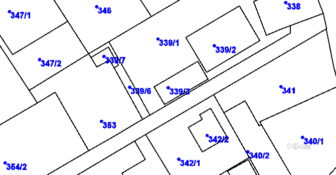 Parcela st. 339/3 v KÚ Růžodol I, Katastrální mapa