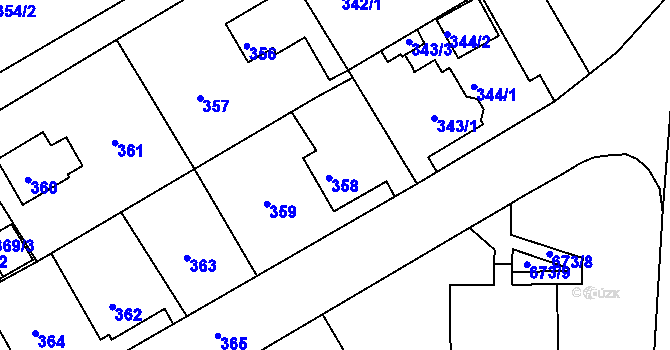 Parcela st. 358 v KÚ Růžodol I, Katastrální mapa