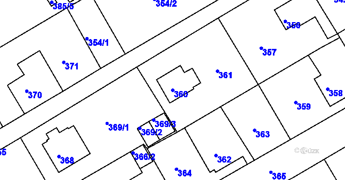Parcela st. 360 v KÚ Růžodol I, Katastrální mapa