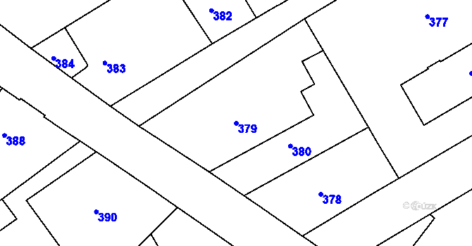 Parcela st. 379 v KÚ Růžodol I, Katastrální mapa