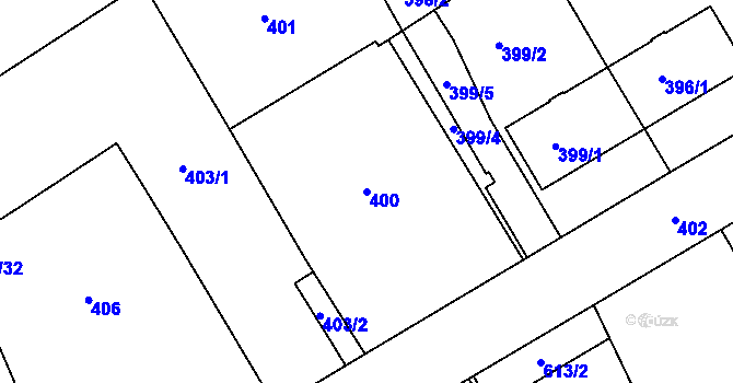 Parcela st. 400 v KÚ Růžodol I, Katastrální mapa