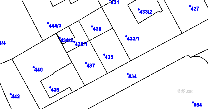 Parcela st. 435 v KÚ Růžodol I, Katastrální mapa
