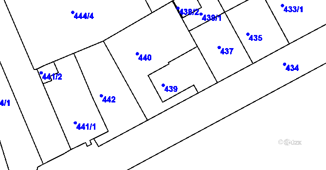 Parcela st. 439 v KÚ Růžodol I, Katastrální mapa