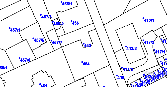 Parcela st. 453 v KÚ Růžodol I, Katastrální mapa