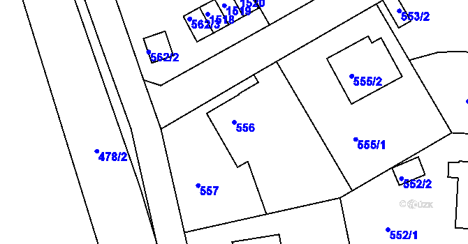 Parcela st. 556 v KÚ Růžodol I, Katastrální mapa