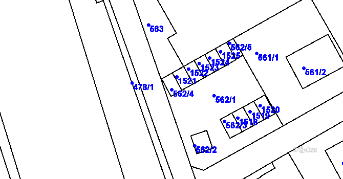 Parcela st. 562/4 v KÚ Růžodol I, Katastrální mapa
