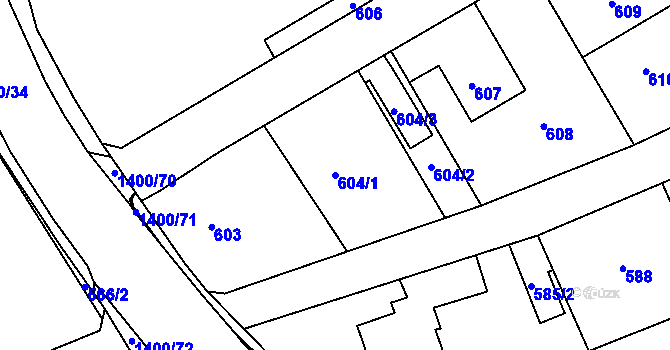Parcela st. 604/1 v KÚ Růžodol I, Katastrální mapa