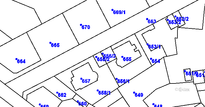 Parcela st. 656/2 v KÚ Růžodol I, Katastrální mapa