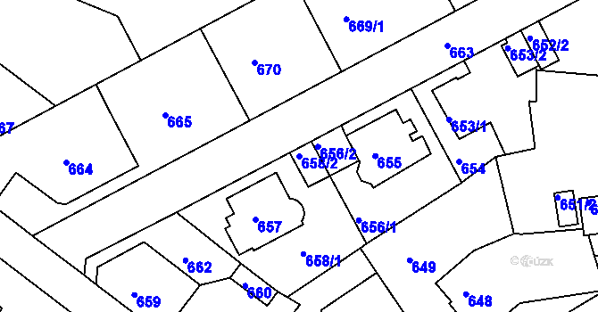 Parcela st. 658/2 v KÚ Růžodol I, Katastrální mapa