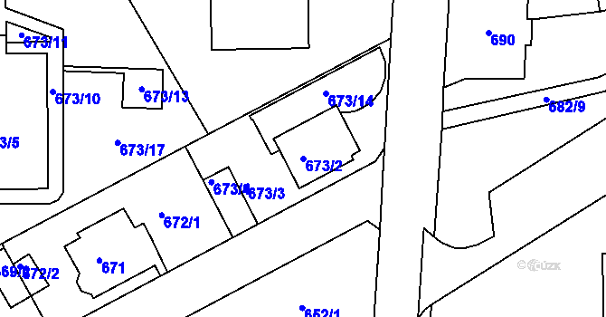 Parcela st. 673/2 v KÚ Růžodol I, Katastrální mapa