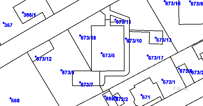 Parcela st. 673/5 v KÚ Růžodol I, Katastrální mapa