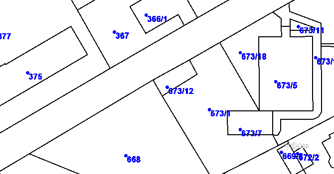 Parcela st. 673/12 v KÚ Růžodol I, Katastrální mapa