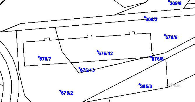 Parcela st. 676/12 v KÚ Růžodol I, Katastrální mapa