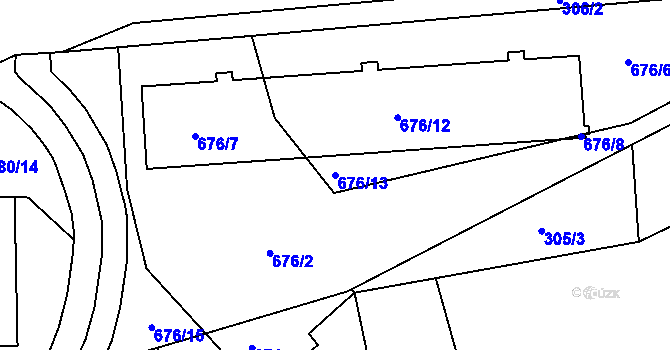 Parcela st. 676/13 v KÚ Růžodol I, Katastrální mapa