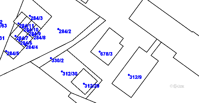 Parcela st. 678/3 v KÚ Růžodol I, Katastrální mapa