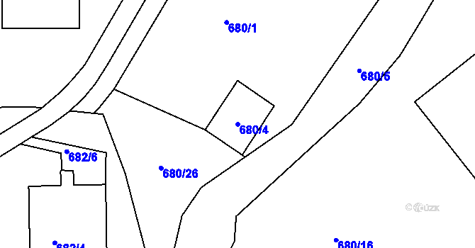Parcela st. 680/4 v KÚ Růžodol I, Katastrální mapa