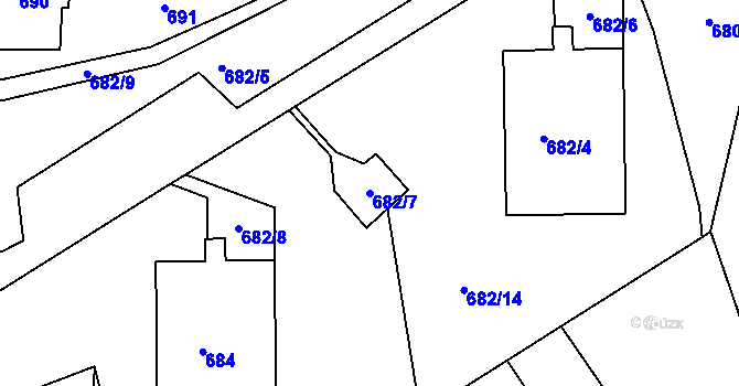 Parcela st. 682/7 v KÚ Růžodol I, Katastrální mapa