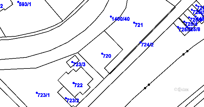 Parcela st. 720 v KÚ Růžodol I, Katastrální mapa