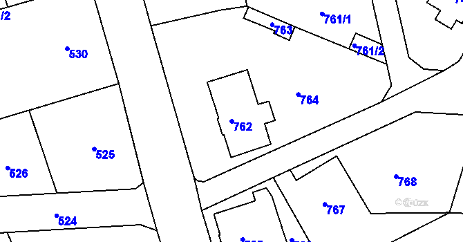 Parcela st. 762 v KÚ Růžodol I, Katastrální mapa