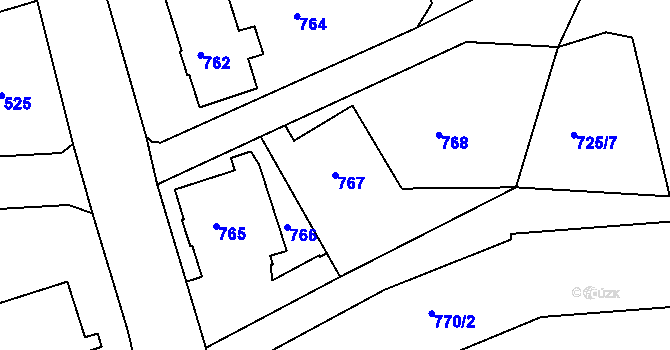 Parcela st. 767 v KÚ Růžodol I, Katastrální mapa