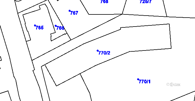 Parcela st. 770/2 v KÚ Růžodol I, Katastrální mapa