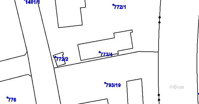 Parcela st. 772/4 v KÚ Růžodol I, Katastrální mapa