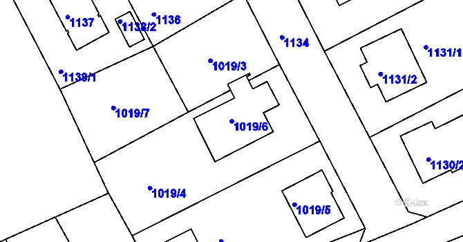 Parcela st. 1019/6 v KÚ Růžodol I, Katastrální mapa