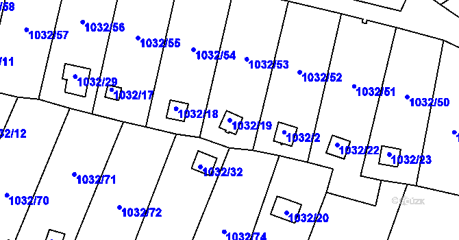 Parcela st. 1032/19 v KÚ Růžodol I, Katastrální mapa