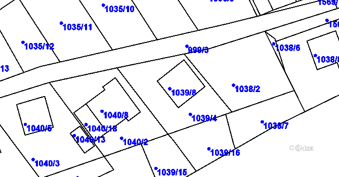 Parcela st. 1039/8 v KÚ Růžodol I, Katastrální mapa
